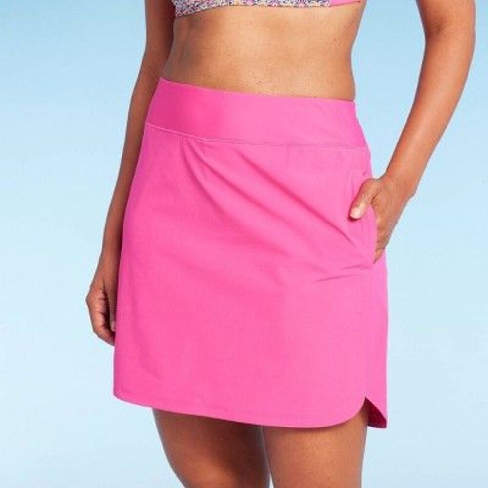 Lands' End Women's UPF 50 Swim Skort - Pink L - New
